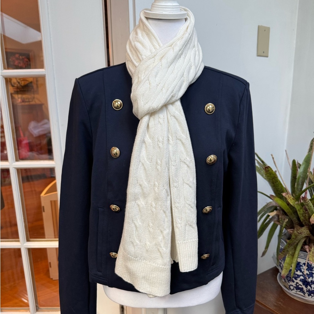 Talbots Cream Cable Knit Scarf